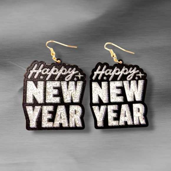 Happy New Year Earrings - Picture 2 of 4